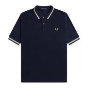 Korte Mouw Gebreide Polo Shirt Fred Perry , Blue , Heren