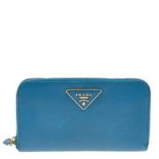 Pre-owned Leather wallets Prada Vintage , Blue , Dames