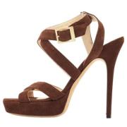 Pre-owned Suede sandals Jimmy Choo Pre-owned , Brown , Dames