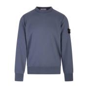 Blauwe Crew-Neck Sweatshirt Katoen Stone Island , Blue , Heren