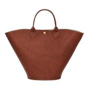 Bruin Leren Schoudertas Longchamp , Brown , Dames