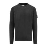 Zwart Gebreid Aw24 Lange Mouw Stone Island , Black , Heren