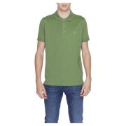 Groene Polo Shirt met Knoopsluiting Replay , Green , Heren