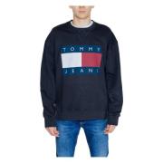 Zwart Bedrukte Gebreide Trui Lange Mouwen Ronde Hals Tommy Jeans , Bla...