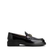 Zwarte platte leren mocassins Tod's , Black , Dames