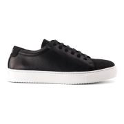 Handgemaakte Zwarte Nubuck Sneakers National Standard , Black , Heren