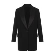 Zwarte Tuxedo Jas Oversized Volume Max Mara , Black , Dames