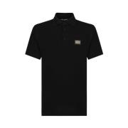 Zwart Katoen Logo Plaat T-shirt Dolce & Gabbana , Black , Heren
