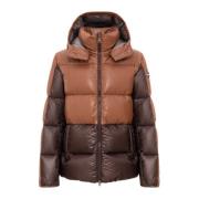 Korte Heren Eco-Leren Pufferjas Colmar , Brown , Heren