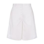 Witte Katoenen Bermuda Shorts Jil Sander , White , Dames