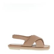 Beige Leren Sandalen Zachte Kruisband Patrizia Bonfanti , Beige , Dame...