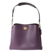 Pre-owned Leather shoulder-bags Coach Pre-owned , Purple , Dames
