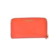 Pre-owned Leather wallets Miu Miu Pre-owned , Orange , Dames