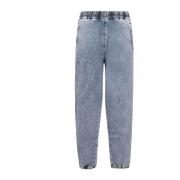 Blauwe Denim Elastische Taille Jeans Diesel , Blue , Heren