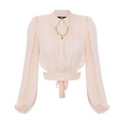 Dames Blouse met Gekruiste Rug Elisabetta Franchi , Pink , Dames