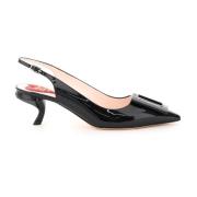 Virgule Slingback Pumps met Iconische Hak Roger Vivier , Black , Dames