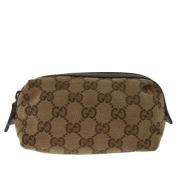 Pre-owned Canvas clutches Gucci Vintage , Beige , Dames