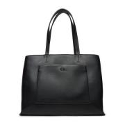 Zwarte handtas met buitenvak Calvin Klein , Black , Dames