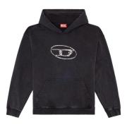 Hoodie Q7 Felpa Diesel , Black , Heren