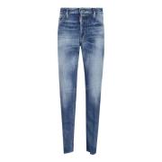 Blauwe Stretch Denim Jeans Aw24 Dsquared2 , Blue , Heren