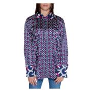 Blauw Geometrisch Overhemd met Lange Mouwen Guess , Multicolor , Dames