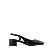 Zwarte Leren Cap Toe Sandalen Tory Burch , Black , Dames