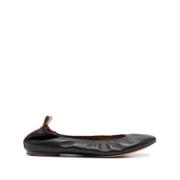 Zwarte platte schoenen met gerimpeld detail Lanvin , Black , Dames