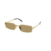 Gouden Frame Olijfgroene Zonnebril Prada , Yellow , Unisex