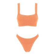 Gekreukelde Stretch Tweedelige Bikini Set Hunza G , Orange , Dames