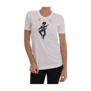 Sprookje Paillet T-shirt Dolce & Gabbana , White , Dames