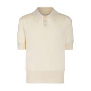 Off-White Gebreide Polo Shirt Maison Margiela , Beige , Heren