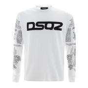 Luxe Klassiek Katoenen T-shirt Dsquared2 , White , Heren