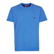 Geborduurde Haan Crew-Neck T-Shirt Gallo , Blue , Unisex