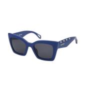 Blauwe Rook Zonnebril Volledig Frame Zadig & Voltaire , Blue , Unisex