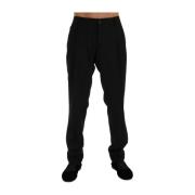 Elegante Zwarte Gestreepte Straight Fit Broek Dolce & Gabbana , Black ...