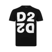 Zwart Katoenen T-Shirt Dsquared2 , Black , Heren