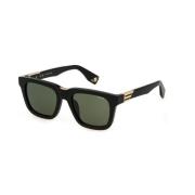 Groene Lens Shiny Black Zonnebril Police , Black , Unisex