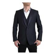 Blauw Slim Fit 2-Delig Pak Dolce & Gabbana , Blue , Heren