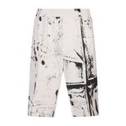 Fold Print Bermuda Shorts White Alexander McQueen , Multicolor , Heren