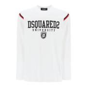 Varsity Logo Longsleeve T-shirt Dsquared2 , White , Heren