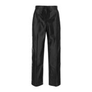 Leren Straight Leg Broek Calvin Klein , Black , Dames