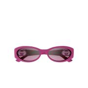 Modieuze Ovale Dames Zonnebril in Fuchsia Gucci , Pink , Dames