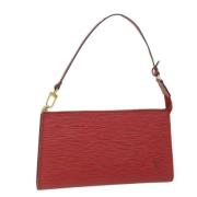 Pre-owned Leather clutches Louis Vuitton Vintage , Red , Dames