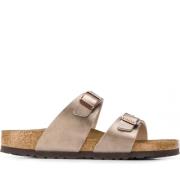 Beige Instap Pantoffels voor Vrouwen Birkenstock , Beige , Dames