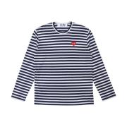 Gestreept Navy T-shirt door Invader Comme des Garçons Play , Multicolo...