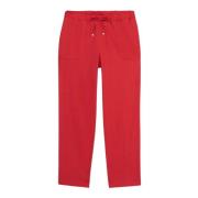 Linnenblend Joggers Oltre , Red , Dames