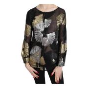 Zijden Jacquard Doorschijnende Blouse Dsquared2 , Multicolor , Dames