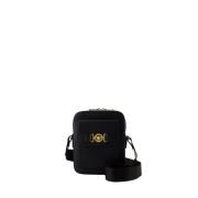 Zwarte Leren Crossbody Tas Medusa Biggie Versace , Black , Heren