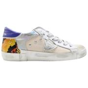 Animalier Lage Sneakers Wit Violet Philippe Model , Multicolor , Dames