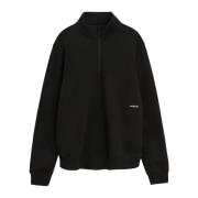 Geborsteld Fleece Half Zip Sweatshirt Soulland , Black , Unisex